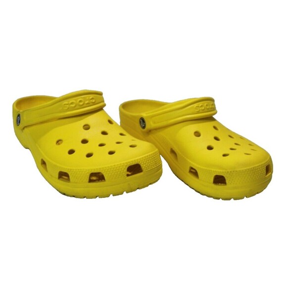 Crocs Adult Men Size 9 Women Size 11 Clogs Waterproof Slip On Shoe Lemon Yellow - Picture 1 of 8
